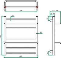 Полотенцесушитель водяной Grota Vista 48x60