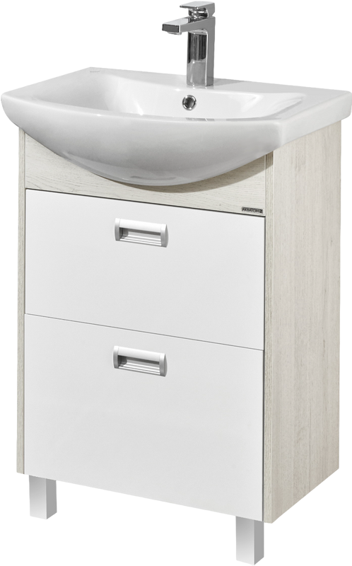 Тумба под раковину AQUATON Бекка PRO 60 белая, дуб сомерсет