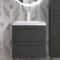 Тумба с раковиной Art&Max Platino 60 подвесная, серая матовая, под раковину AM7117-60