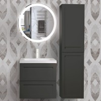 Тумба с раковиной Art&Max Platino 60 подвесная, серая матовая, под раковину AM7117-60