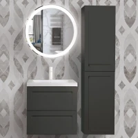 Тумба с раковиной Art&Max Platino 60 подвесная, серая матовая, под раковину AM7117-60