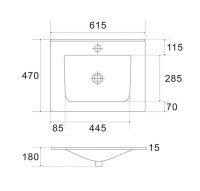 Тумба с раковиной Art&Max Platino 60 подвесная, серая матовая, под раковину AM7117-60