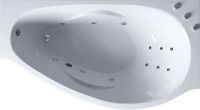 Ванна из искусственного камня Эстет Грация ФР-00010030 стандарт R 170x95 см, угловая, правая, пристенная, с гидромассажем, белая, асимметричная, с каркасом