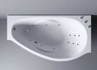 Ванна из искусственного камня Эстет Грация ФР-00010030 стандарт R 170x95 см, угловая, правая, пристенная, с гидромассажем, белая, асимметричная, с каркасом
