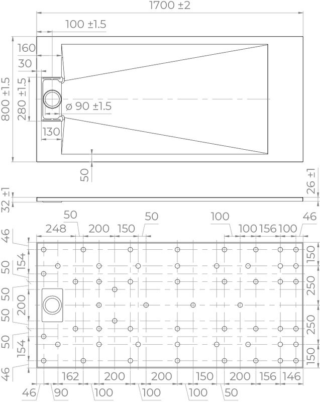 Поддон для душа RGW TUS W 170x80
