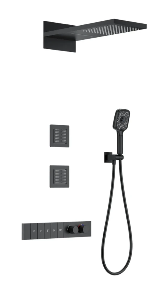 Душевой комплект Wonzon & Woghand WW-D4538-A-MB С ВНУТРЕННЕЙ ЧАСТЬЮ, матовый черный