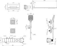 Душевой комплект Wonzon & Woghand WW-D4538-A-MB С ВНУТРЕННЕЙ ЧАСТЬЮ, матовый черный