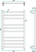 Полотенцесушитель электрический Grota Eco Classic 63x90