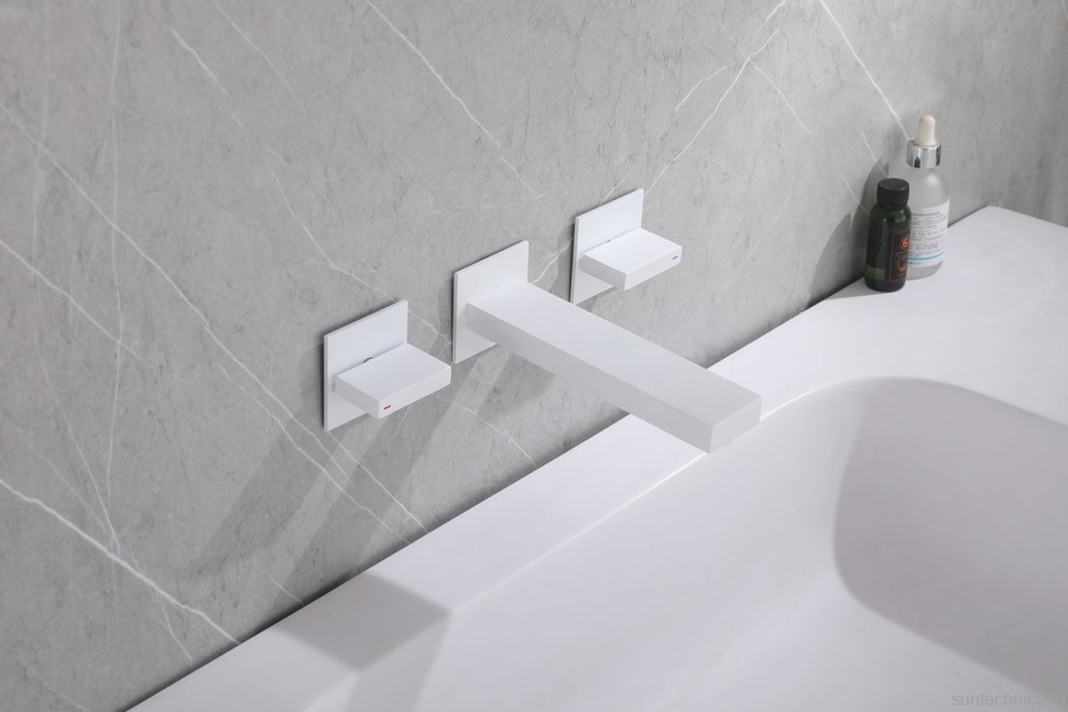 Смеситель для раковины Abber Daheim AF82122W С ВНУТРЕННЕЙ ЧАСТЬЮ, матовый белый