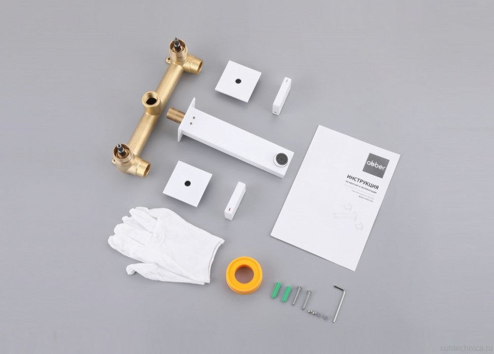 Смеситель для раковины Abber Daheim AF82122W С ВНУТРЕННЕЙ ЧАСТЬЮ, матовый белый