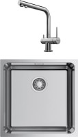 Комплект Мойка Omoikiri TADZAVA 44-U-IN Quadro нержавеющая сталь + Смеситель Nagano BN нержавеющая сталь