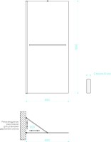 Душевая перегородка Maybahglass MGD-722-5ш 69 см, профиль хром матовый, стекло бронза матовое