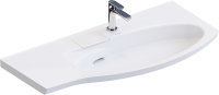 Мебельная раковина KERAMA MARAZZI Riva 100 R накладная, глянцевая белая, полукруглая, фаянс, со скрытым сливом