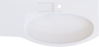 Мебельная раковина KERAMA MARAZZI Riva 100 R накладная, глянцевая белая, полукруглая, фаянс, со скрытым сливом