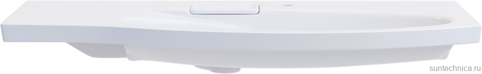 Мебельная раковина KERAMA MARAZZI Riva 100 R накладная, глянцевая белая, полукруглая, фаянс, со скрытым сливом