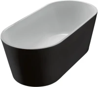 Акриловая ванна BelBagno BB71-1800-NERO-W0 180x80 см, отдельностоящая, глянцевая черная, овальная, на ножках, с донным клапаном