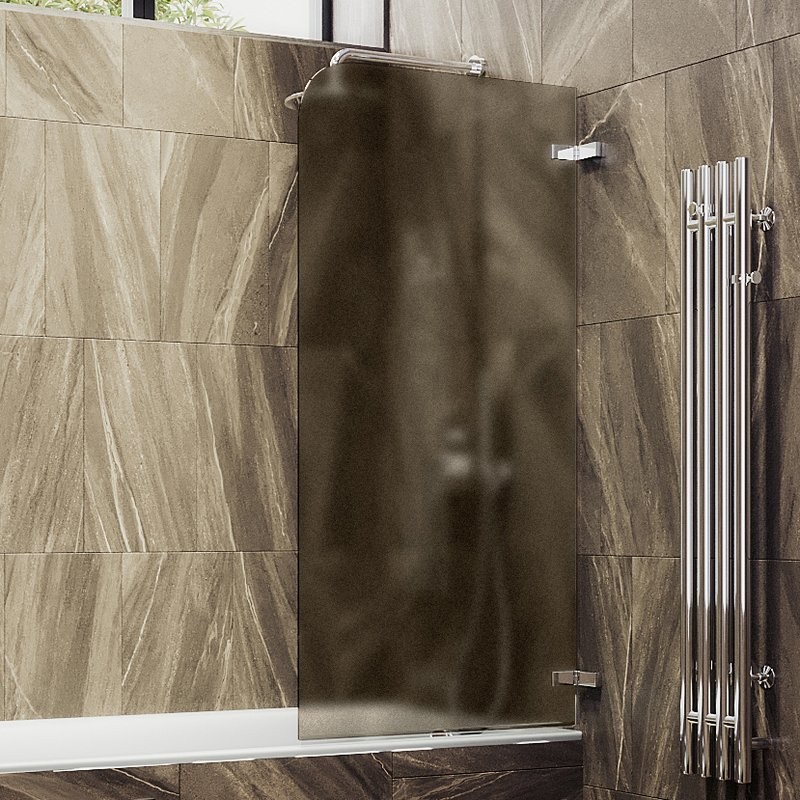 Шторка на ванну Maybahglass MGV-647-4 40 см, профиль хром, стекло бронза матовое