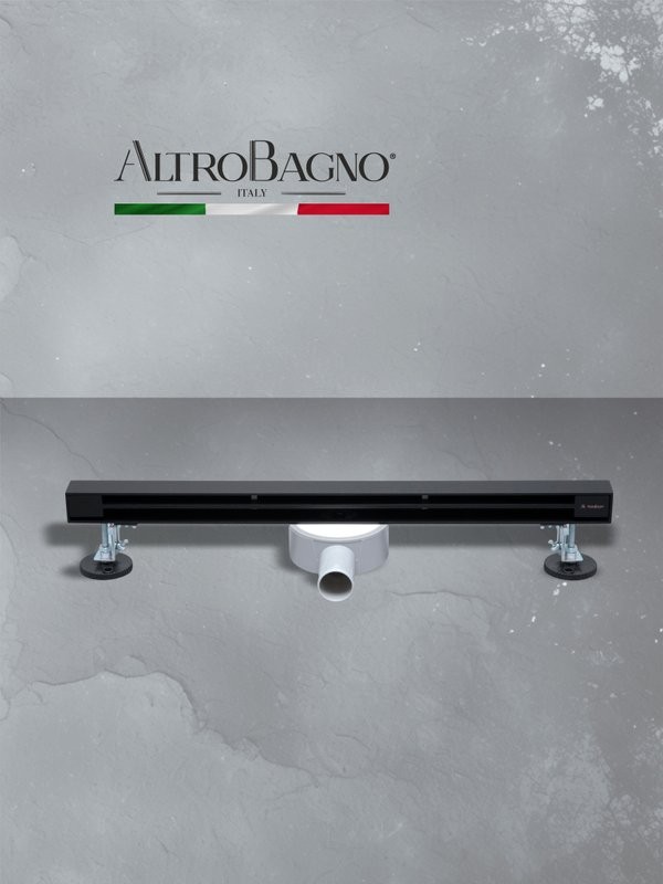Душевой трап (лоток) AltroBagno Trave AltroBagnoTrave071217MB 60 см, решетка матовая черная, с сифоном