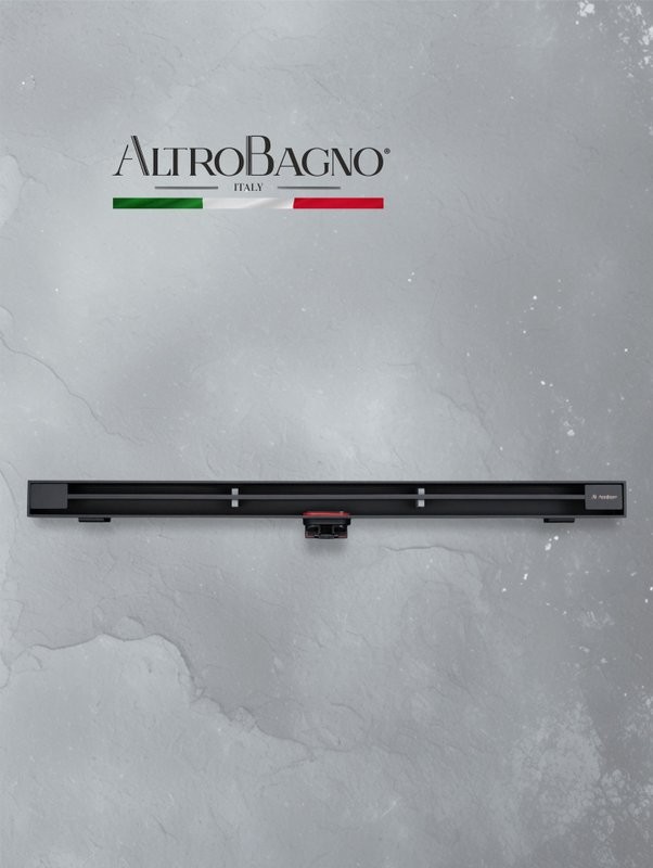 Душевой трап (лоток) AltroBagno Trave AltroBagnoTrave071217MB 60 см, решетка матовая черная, с сифоном