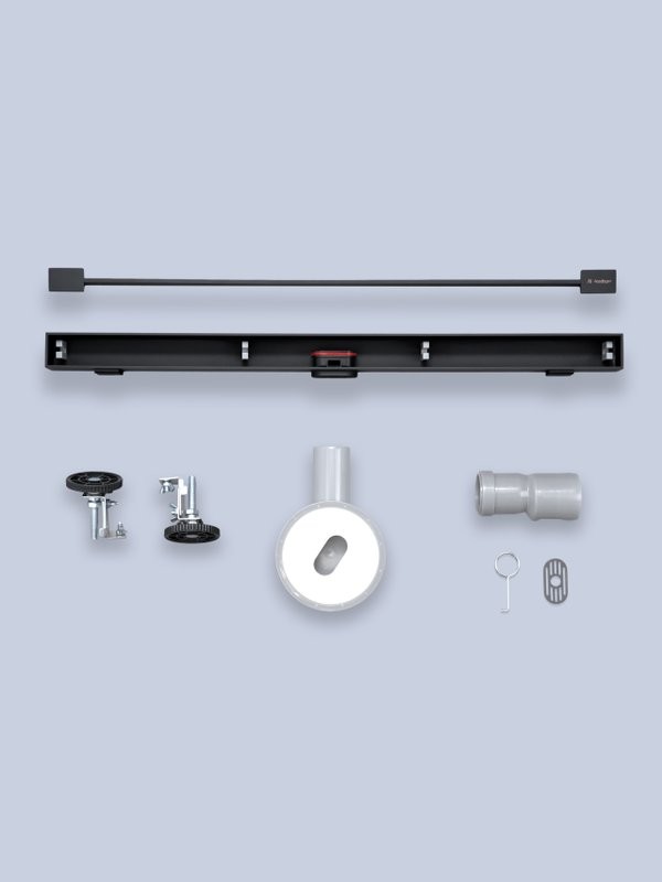 Душевой трап (лоток) AltroBagno Trave AltroBagnoTrave071217MB 60 см, решетка матовая черная, с сифоном