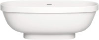 Ванна из искусственного камня Salini Greca S-Stone 180x80 см, отдельностоящая, матовая белая, овальная, со сливом-переливом, с донным клапаном
