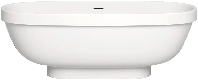 Ванна из искусственного камня Salini Greca S-Stone 180x80 см, отдельностоящая, матовая белая, овальная, со сливом-переливом, с донным клапаном