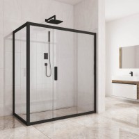 Душевой уголок Kubele DE019 R3-CLN-BLMT 140х100 см, профиль матовый черный