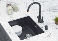 Комплект Мойка Paulmark Gera 60 PM205546-BLM черный металлик + Измельчитель Intenso