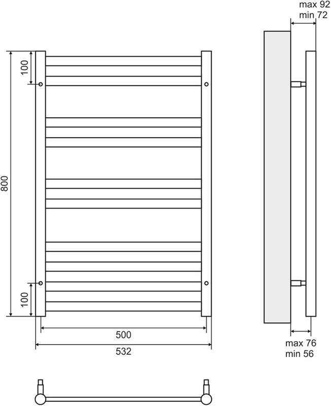 Полотенцесушитель водяной Lemark Status П10 50x80