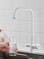 Смеситель для кухни с подключением фильтра Shevanik S528C, белый Смеситель для кухни с подключением фильтра Shevanik S528C, белый