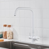 Смеситель для кухни с подключением фильтра Shevanik S528C, белый Смеситель для кухни с подключением фильтра Shevanik S528C, белый