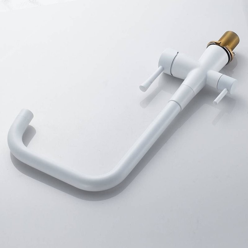 Смеситель для кухни с подключением фильтра Shevanik S528C, белый