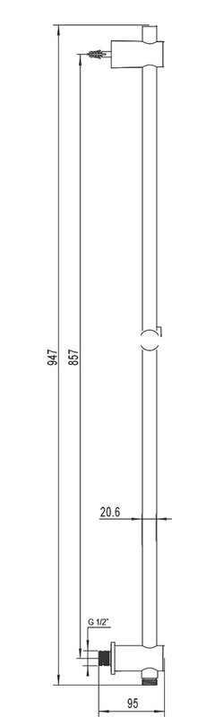 Душевая штанга Ravak 975.01 90 см, со шланговым подключением, хром