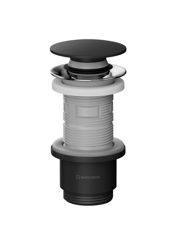 Донный клапан для раковины WHITECROSS A707 A707BLC универсальный, матовый черный