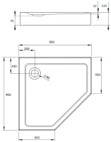 Поддон для душа Radaway Doros PT Compact 90x90
