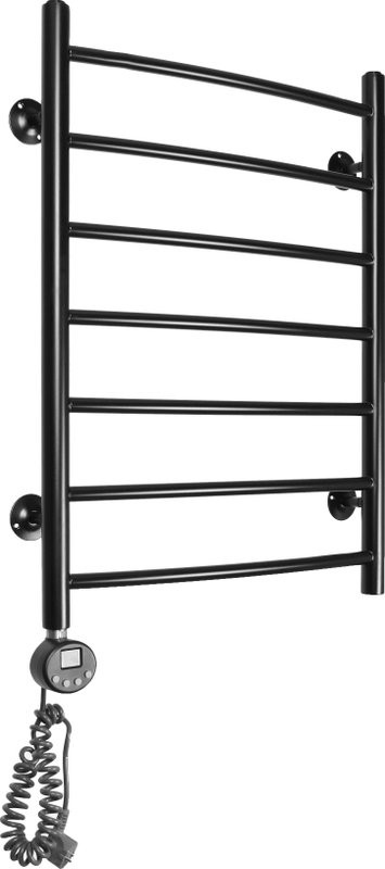 Полотенцесушитель электрический Domoterm Калипсо П7 70х50, черный матовый, L