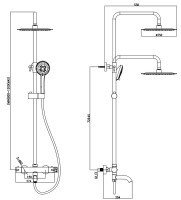 Душевая стойка SantiLine SL-9009 хром Душевая стойка SantiLine SL-9009 хром