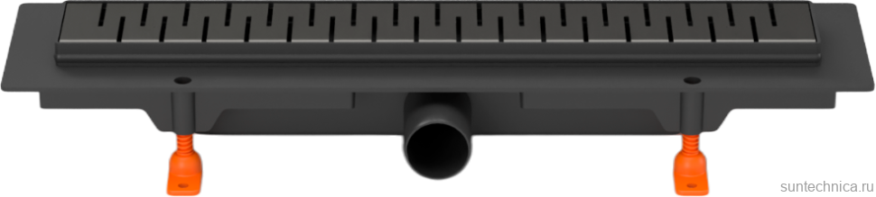 Душевой трап (лоток) MCH Chudej Medium CH550MC 55 см, решетка матовая черная, с сифоном