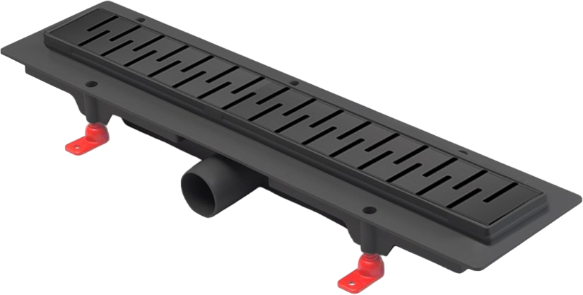 Душевой трап (лоток) MCH Chudej Medium CH550MC 55 см, решетка матовая черная, с сифоном