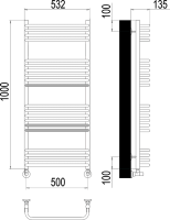 Полотенцесушитель водяной Terminus Стандарт П20 500*1000