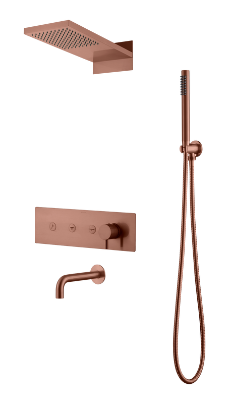 Душевой комплект Boheme Fusion 130-2-CB С ВНУТРЕННЕЙ ЧАСТЬЮ, copper brushed