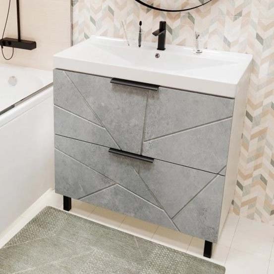 Тумба д/ванной "Гранд-70" Бетон под раковину Марго-70 (MIXLINE) (ПВХ) НОВИНКА