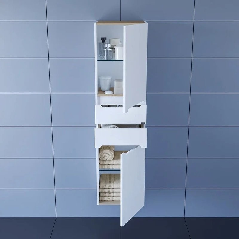 Шкаф пенал для ванной СаНта Лондон 40 подвесной