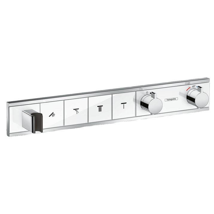 Термостатический смеситель встраиваемый Hansgrohe RainSelect 15357400 С ВНУТРЕННЕЙ ЧАСТЬЮ, белый, хром
