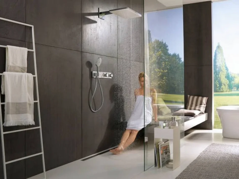Термостатический смеситель встраиваемый Hansgrohe RainSelect 15357400 С ВНУТРЕННЕЙ ЧАСТЬЮ, белый, хром