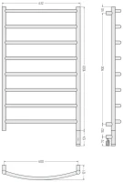 Полотенцесушитель электрический Сунержа Галант 3.1 00-6001-1060 110x65 см, подключение справа, без покрытия, лесенка