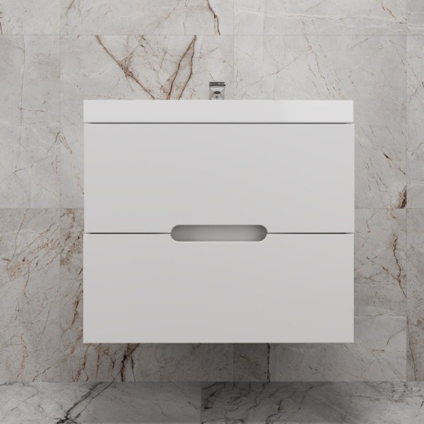 Тумба с раковиной Style Line Матис 70 подвесная, белая матовая