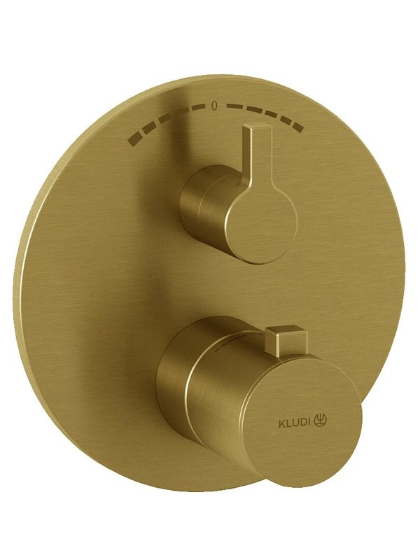 Термостатический смеситель встраиваемый Kludi Nova Fonte 20810N015 С ВНУТРЕННЕЙ ЧАСТЬЮ 88022, брашированное золото PVD