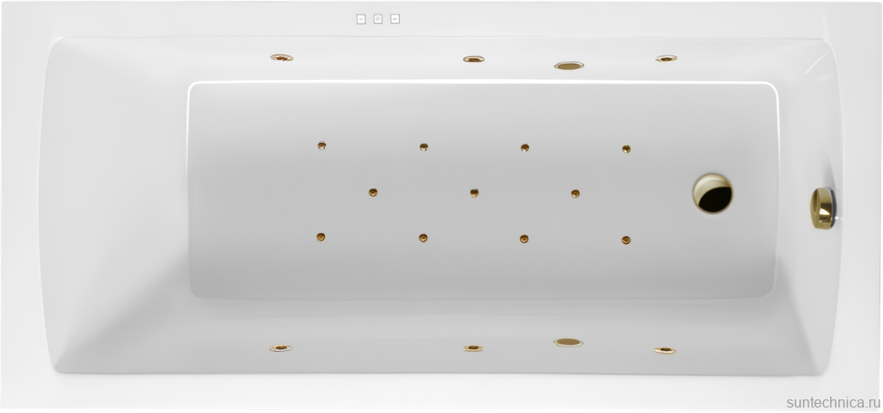 Акриловая ванна Excellent Aquaria Relax 140x70 см, встраиваемая, с гидромассажем, белая, с каркасом, со сливом-переливом, фурнитура бронза