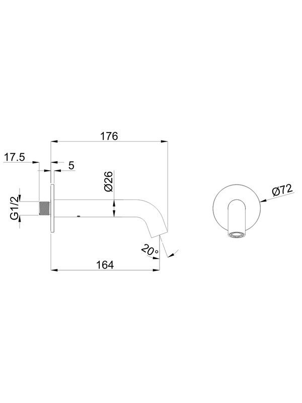 Излив WHITECROSS Y1201AT антрацит